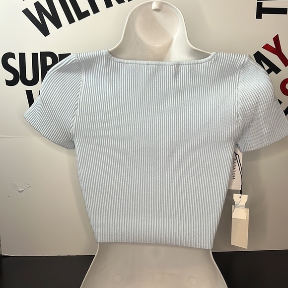 COPY - Aritzia color fluid blue Sculpt Knit Squareneck Top - Picture 2 of 7